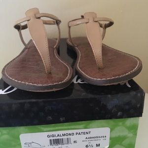 Sam Edelman Gigi, almond patent sandals.